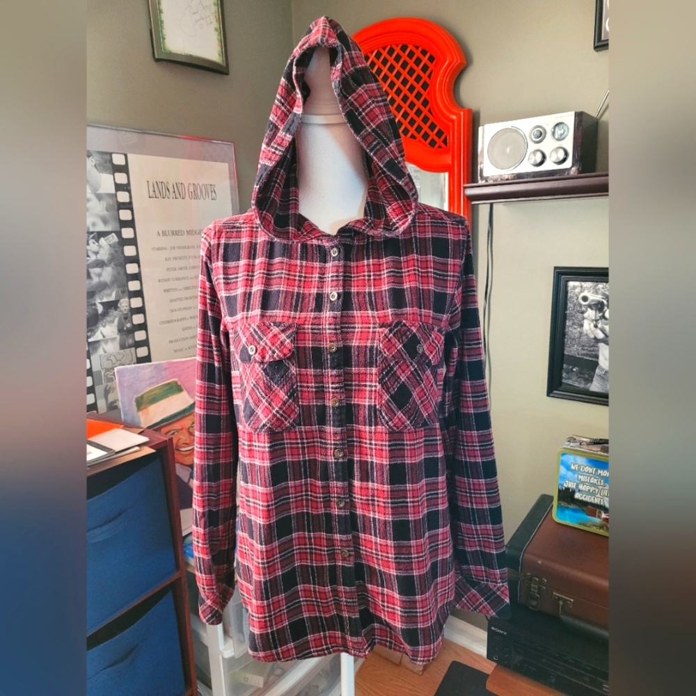 Forever 21 hooded flannel